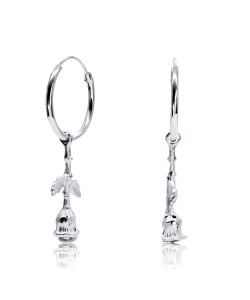 A Rose Silver Hoop Earring HO-1678